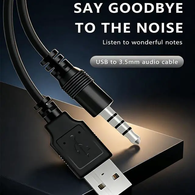 Alt view image 5 of 7 - 3.5mm USBCharging Audio Cable 3.3FT,AUX Audio Jack toUSB Male Charging CableAdapter,Compatible withHeadphones,Speakers,VoiceRecorders,MP3 Players,and Other Devices with a3.5mm Port
