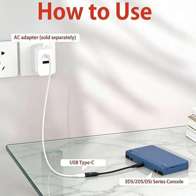 Alt view image 2 of 6 - Dual Mode USB-C Charging Cable for 3DS 2DS DSi Series Compatible with USB-A to C & USB-C to C Charging CablesOnly Charging, Does not Support Data Transmission