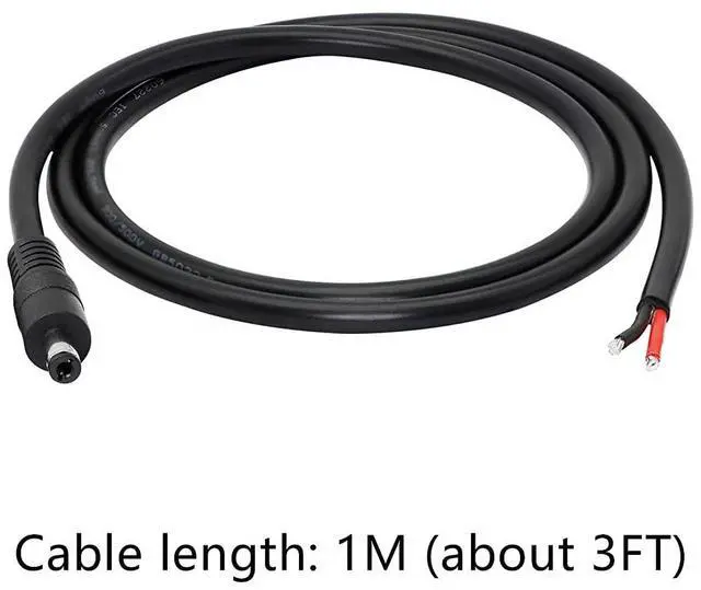 Alt view image 7 of 7 - DC Power Pigtails Cable,3FT DC 5.5MM x 2.1MM Male Plug to Bare Wire Open End Power Wire Supply Repair Cable,16 AWG Barrel Connector Pigtail for CCTV Security Camera,DVR,LED Strip Light Etc-2 Pcs(M)