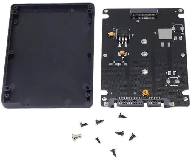 Alt view image 2 of 4 - M.2 to 2.5 inch SATA Enclosure Adapter,M.2 (NGFF) SSD to SATA III Hard Drive Enclosure,B and M Key SATA Converter to SATA 3.0 Card,Support 2230 2242 2260 2280 Hard Drive with 7mm Case