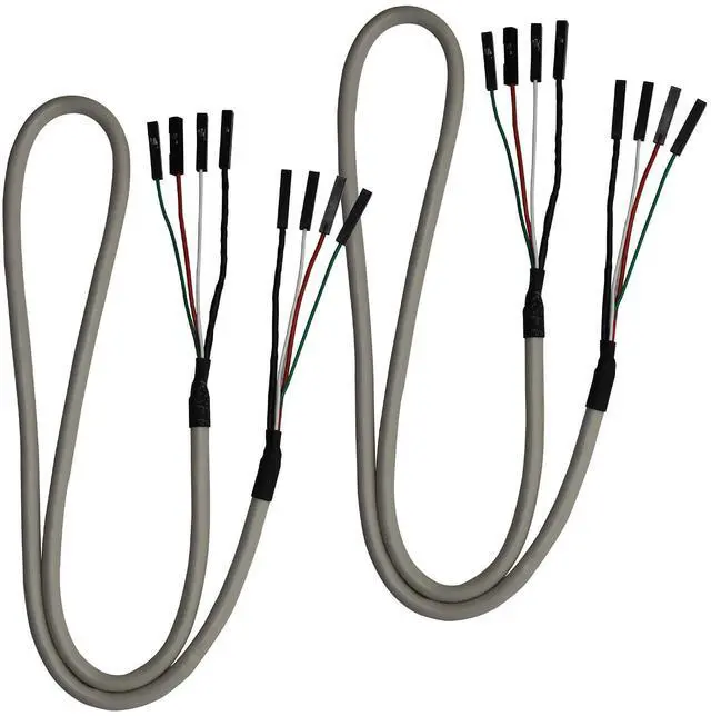 Main image of Breadboard Jumper Cables 2x4P 60CM Female to Female Dupont Cable with White PVC Shell for Arduino Raspberry PI DIY Prototyping