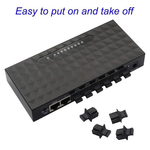 Alt view image 2 of 6 - 50PCS RJ45 Anti Dust Cover Cap Protector Protects Ethernet Hub Port by FENGQLONG (Black-Large)