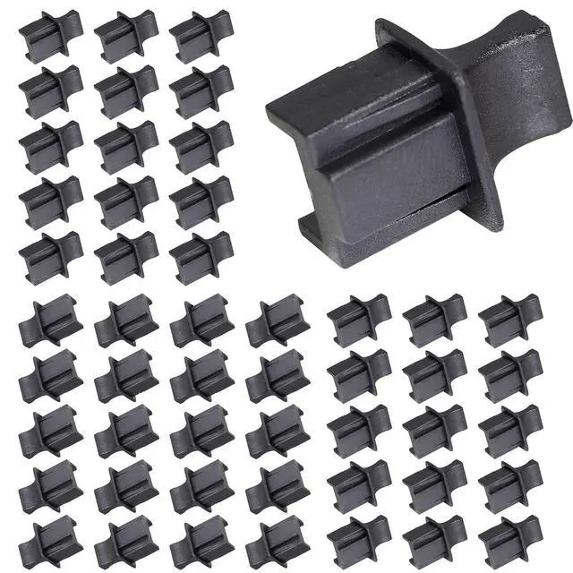 Main image of 50PCS RJ45 Anti Dust Cover Cap Protector Protects Ethernet Hub Port by FENGQLONG (Black-Large)