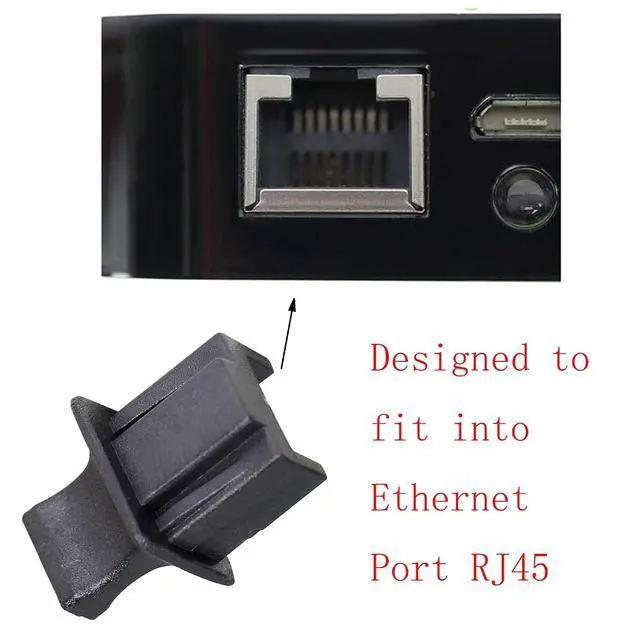 Alt view image 3 of 6 - 50PCS RJ45 Anti Dust Cover Cap Protector Protects Ethernet Hub Port by FENGQLONG (Black-Large)