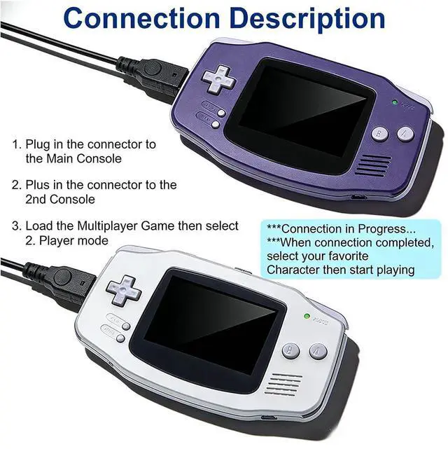 Alt view image 3 of 6 - 3.9ft GBA Link CableBlack, 2 Player Game Link Cord Compatible with GBA GBA SP Handheld Gaming Consoles