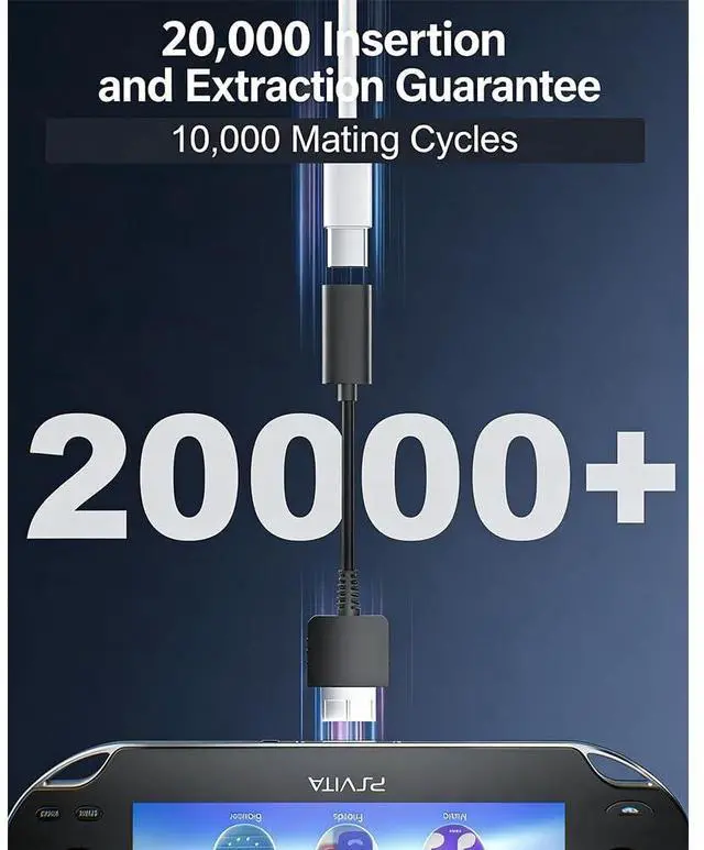 Alt view image 5 of 6 - USB C Female Charging Adapter for PS Vita 1000, PS Vita 1000 Charger Cable Adapter, Charging Only,Compatible with USB Type C Charging Cables(No Data Transfer Capability)