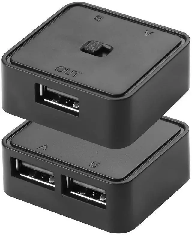 Main image of 2PCS USB 2.0 Switch 1 in 2 Out,Bi-Directional USB Switch 2 Computers Share 1 Device for Printer,Scanner,Keyboard