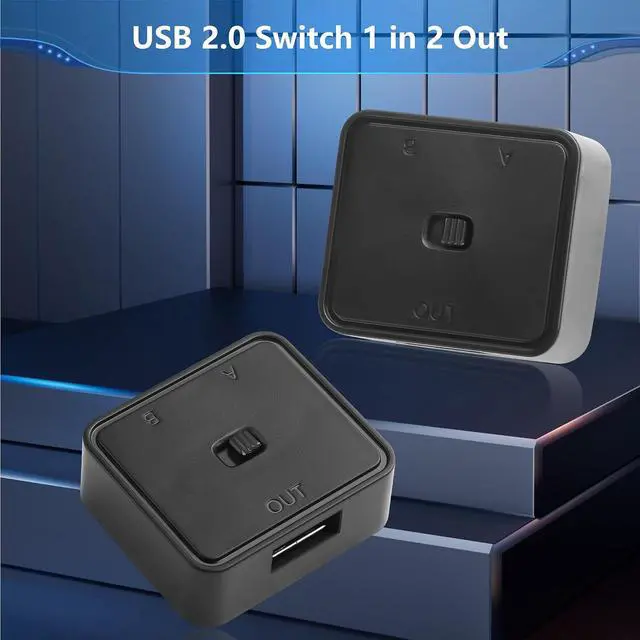 Alt view image 2 of 7 - 2PCS USB 2.0 Switch 1 in 2 Out,Bi-Directional USB Switch 2 Computers Share 1 Device for Printer,Scanner,Keyboard