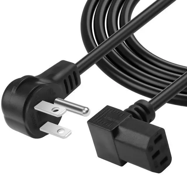 Main image of 3.9FT 18AWG NEMA 5-15P to Down Angle IEC 320 C13 Computer Power Cord,10A/250V, 3 Prong AC Power Cord Cable for TV, Computer, Printer, Radio, Monitor, Laptop and More