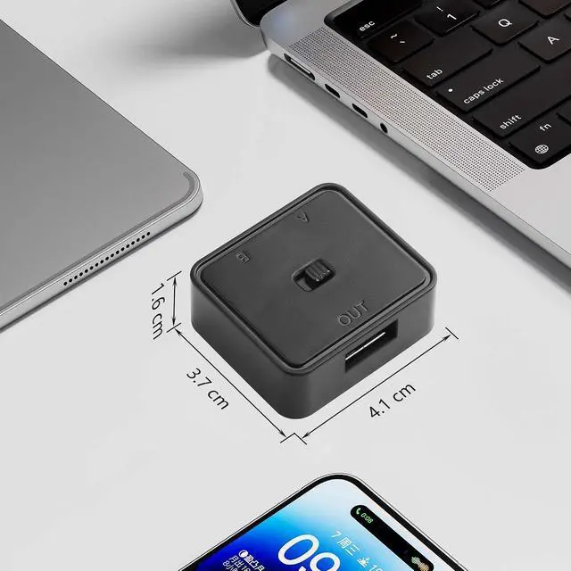 Alt view image 7 of 7 - 2PCS USB 2.0 Switch 1 in 2 Out,Bi-Directional USB Switch 2 Computers Share 1 Device for Printer,Scanner,Keyboard