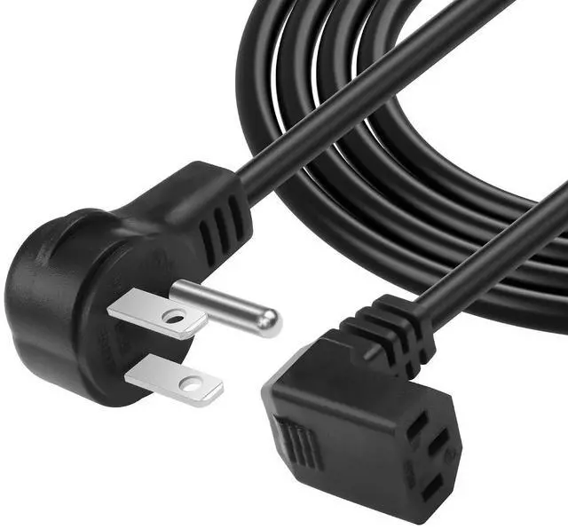 Main image of 3.9FT 18AWG NEMA 5-15P to Up Angle IEC 320 C13 Computer Power Cord,10A/250V, 3 Prong AC Power Cord Cable for TV, Computer, Printer, Radio, Monitor, Laptop and More