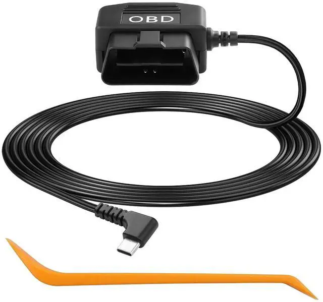 Main image of OBD Power Cable for Dash Camera OBD2 to Type C Adapter Hardwire Charger Cable 24 Hours Surveillance/Acc Mode with Low Voltage Protection 13-40V to 5V 3A (11.5FT/3.5M) (Right Angle USB C)