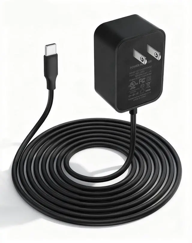 Main image of 12V 2A AC to Type C Adapter Power Cord AC 100-240V to USB C 12V Transformer for Car Jump Starter Power Supply- 4.92 FT