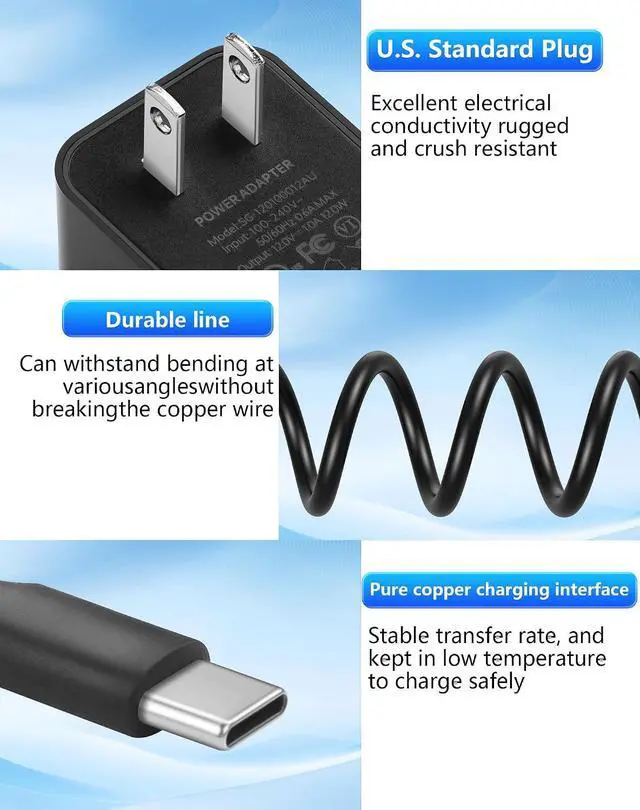Alt view image 5 of 7 - 12V 1A AC to Type C Adapter Power Cord AC 100-240V to USB C 12V Transformer for Car Jump Starter Power Supply- 4.92 FT
