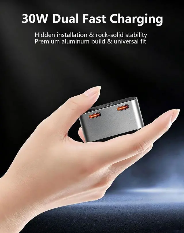 Alt view image 7 of 7 - OBD USB Power Adapter, 1224V OBD2 Male to Dual TypeC Female Ports, PD 30W USB-C for Mobile Phones, Dash Camera GPS, Tablets, Radar Detector, DVR