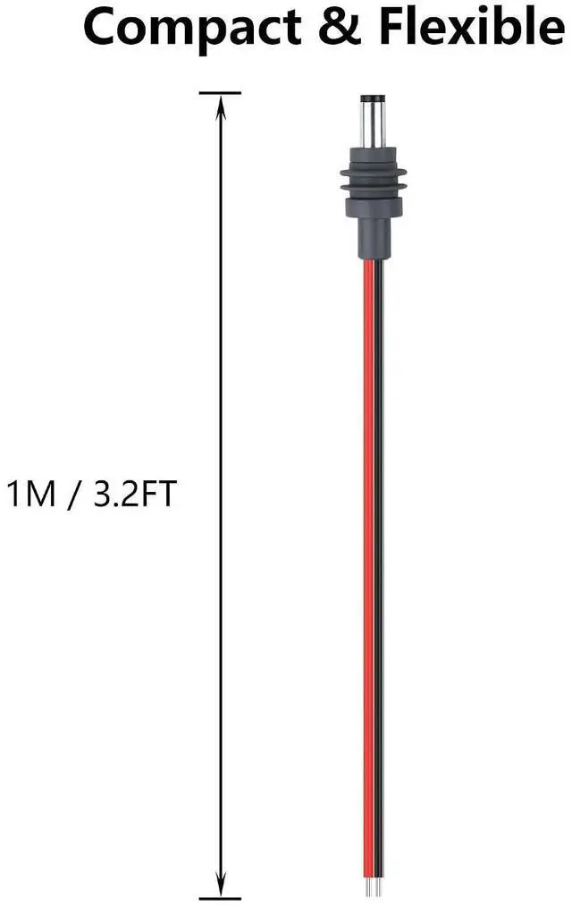 Alt view image 7 of 7 - DC5521 Power Pigtails Cable for Starlink Mini, 14AWG DC 5.5mm x 2.1mm Male Plug to Bare Wire Open End Power Supply DIY Cord, Waterproof Extension Power Cable Accessories - 3.2FT