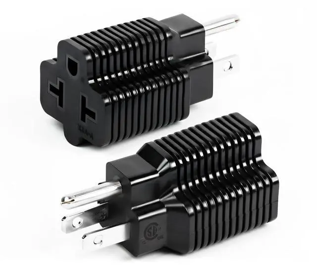 Main image of 4 in 1 15 Amp to 20 Amp Plug Adapter, NEMA 5-15P to 5-15R Adapter,5-15P to 5-20R,5-15P to 6-15R,5-15P to 6-20R T-Blade Female Power Adapter(2-Pack)