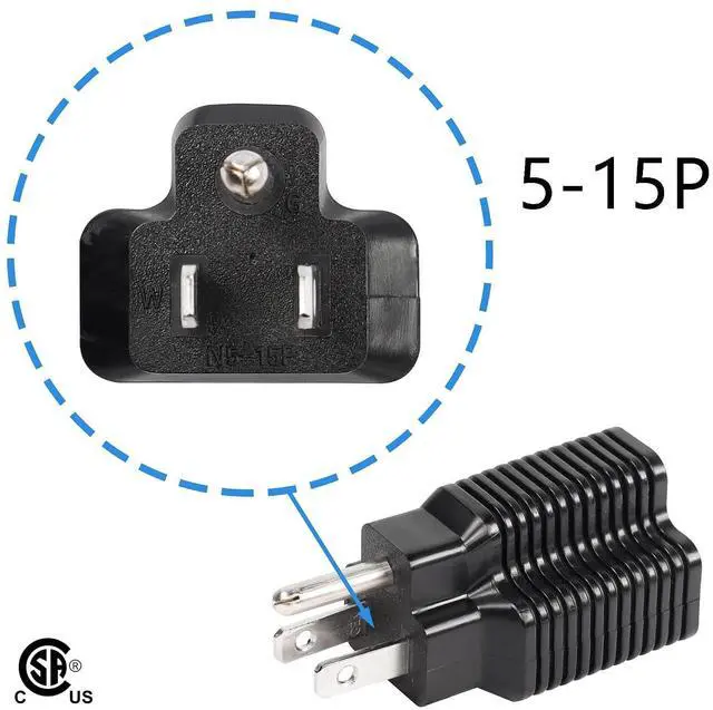 Alt view image 3 of 6 - 4 in 1 15 Amp to 20 Amp Plug Adapter, NEMA 5-15P to 5-15R Adapter,5-15P to 5-20R,5-15P to 6-15R,5-15P to 6-20R T-Blade Female Power Adapter(2-Pack)