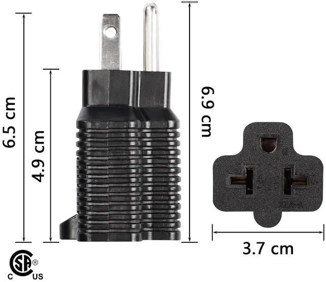 Alt view image 6 of 6 - 4 in 1 15 Amp to 20 Amp Plug Adapter, NEMA 5-15P to 5-15R Adapter,5-15P to 5-20R,5-15P to 6-15R,5-15P to 6-20R T-Blade Female Power Adapter(2-Pack)