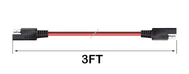Alt view image 4 of 7 - 3ft 14AWG SAE to SAE 2 Pin Quick Disconnect Power Automotive Extension Cable for Solar Panels Battrey