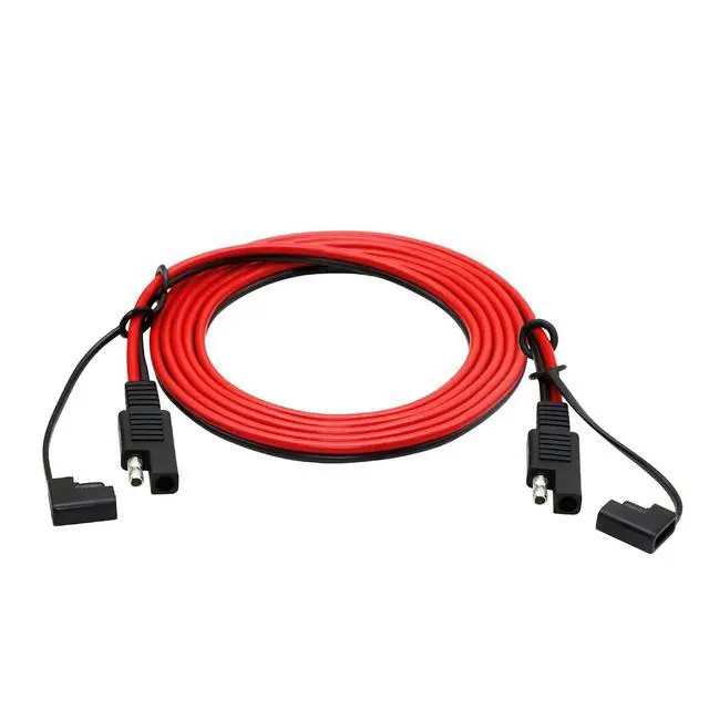 Alt view image 2 of 7 - 6.5FT 14AWG SAE to SAE 2 Pin Quick Disconnect Power Automotive Extension Cable with Cap for Solar Panels Battrey (Black&Red,2m)