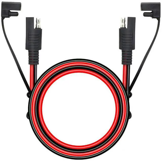 Main image of 6.5FT 14AWG SAE to SAE 2 Pin Quick Disconnect Power Automotive Extension Cable with Cap for Solar Panels Battrey (Black&Red,2m)