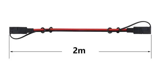 Alt view image 3 of 7 - 6.5FT 14AWG SAE to SAE 2 Pin Quick Disconnect Power Automotive Extension Cable with Cap for Solar Panels Battrey (Black&Red,2m)