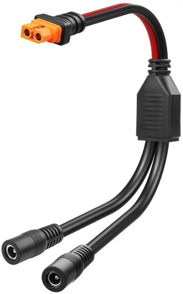 Main image of 12AWG XT60I to DC Y Splitter Power Cable XT-60I Female to Dual DC5521 Female for Solar PanelPortable,Drones-1FT