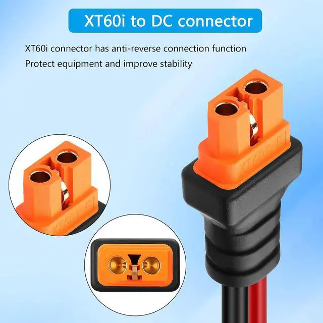 Alt view image 3 of 5 - 12AWG XT60I to DC Y Splitter Power Cable XT-60I Female to Dual DC5521 Female for Solar PanelPortable,Drones-1FT