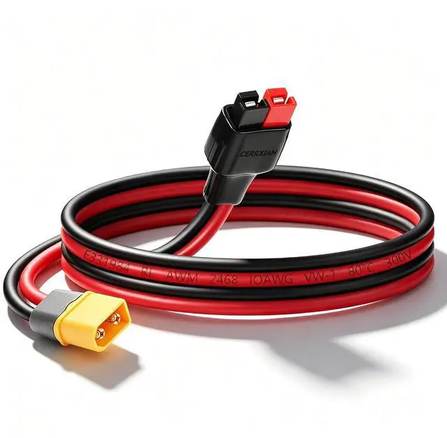 Main image of XT60 Male to Solar Panel Adapter,10AWG XT60 Male to Solar Panel Connector Cable for RC Battery Solar Portable Power Power Station and Solar Panel 3.2FT/1M
