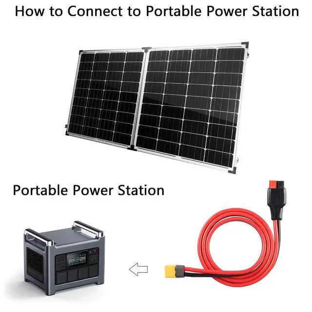 Alt view image 3 of 7 - XT60 Male to Solar Panel Adapter,10AWG XT60 Male to Solar Panel Connector Cable for RC Battery Solar Portable Power Power Station and Solar Panel 3.2FT/1M
