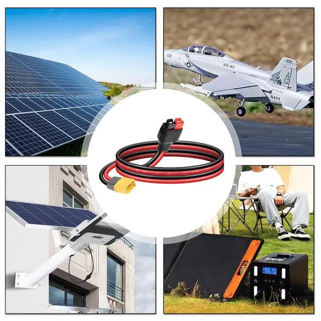 Alt view image 6 of 7 - XT60 Male to Solar Panel Adapter,10AWG XT60 Male to Solar Panel Connector Cable for RC Battery Solar Portable Power Power Station and Solar Panel 3.2FT/1M
