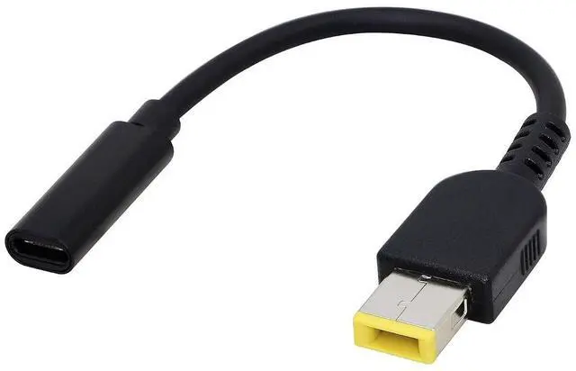 Main image of 15cm 65W PD USB Type C Female Input to Slim Tip Power Charging Cable for Lenovo Thinkpad E440 E450 E550 E560 T430 T440 T440S Lenovo Yoga 13 Yoga 11S(Square s)