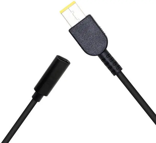 Alt view image 2 of 7 - 15cm 65W PD USB Type C Female Input to Slim Tip Power Charging Cable for Lenovo Thinkpad E440 E450 E550 E560 T430 T440 T440S Lenovo Yoga 13 Yoga 11S(Square s)