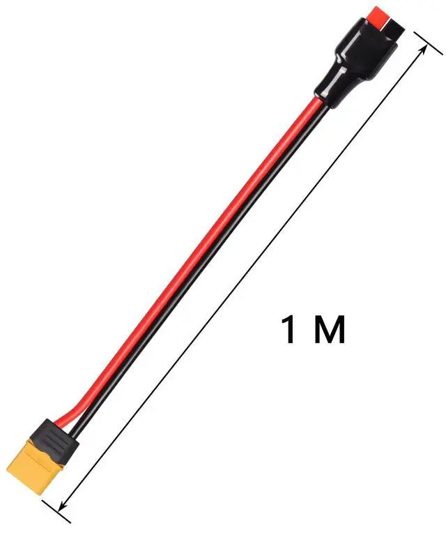 Alt view image 5 of 5 - 3.2FT 12AWG XT60 Male to Solar Panel Connector 30A Power Pole Port Extension Cable for Center Drive Motor, Solar Panel to Portable Generator(XT60-M)