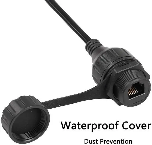 Alt view image 5 of 7 - 1FT Phone Cord RJ11 / RJ12 6P6C Male to Female Panel Mount Waterproof Extension Cable Compatible with Data and Voice