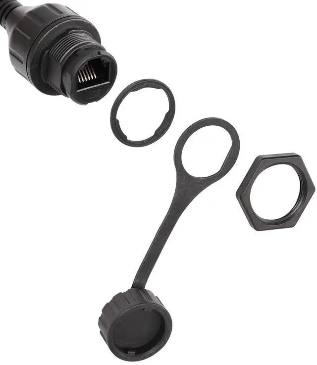 Alt view image 4 of 7 - 1FT Phone Cord RJ11 / RJ12 6P6C Male to Female Panel Mount Waterproof Extension Cable Compatible with Data and Voice