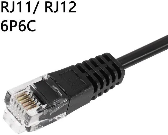 Alt view image 2 of 7 - 1FT Phone Cord RJ11 / RJ12 6P6C Male to Female Panel Mount Waterproof Extension Cable Compatible with Data and Voice