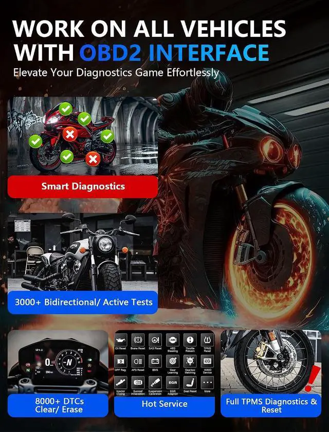 Alt view image 5 of 7 - 3 in 1 OBD2 Diagnostic Adapter,16 pin to 6 pin 4 pin 3 pin OBD2 Cable, 3pin+4pin+6pin to 16pin Diagnostic Connector for Yamaha Kline Euro5 Motorcycle Honda CRF KTM 11.8inch 22AWG