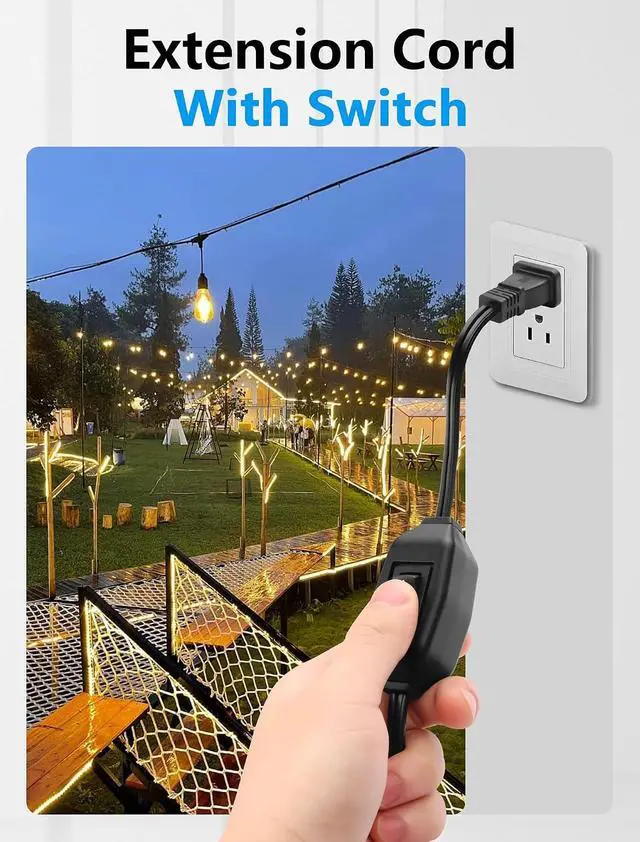 Alt view image 4 of 7 - Extension Cord with Switch On/Off 16AWG 2-Prong Polarized Extension Cord with 3 Outlet 12A/125V for Chargers, Lamp, Power Adapters etc