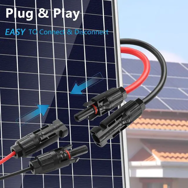 Alt view image 5 of 7 - Solar Panel Connector to XT60 Connector Cable 16.4FT 14AWG Solar Connector to XT60 Female Plug Adapter Cable for RV Folding Solar Panel, Portable Power Station, Solar Generator