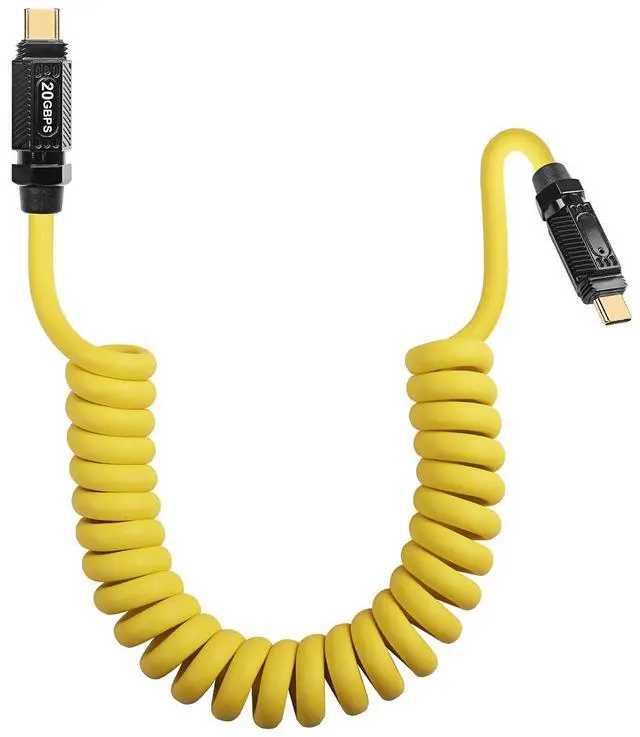 Main image of USB C to USB C Cable 140W 20Gbps 8K 1.64-5FT, Coiled USB C Fast Charging Cable Support PD3.1/PE/QC/PPS and Other Fast Charging Protocols