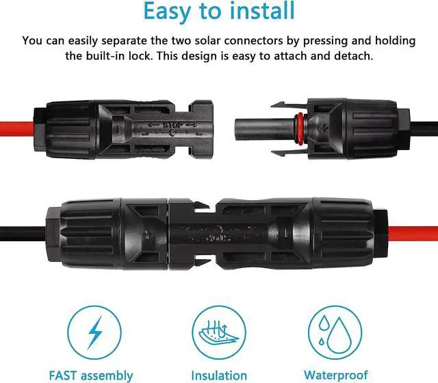 Alt view image 3 of 7 - 16.4FT/5M 12AWG Solar Panel Connector to XT60i Female Solar Panel Power Cable for Portable Power Station, RV, Lipo Battery