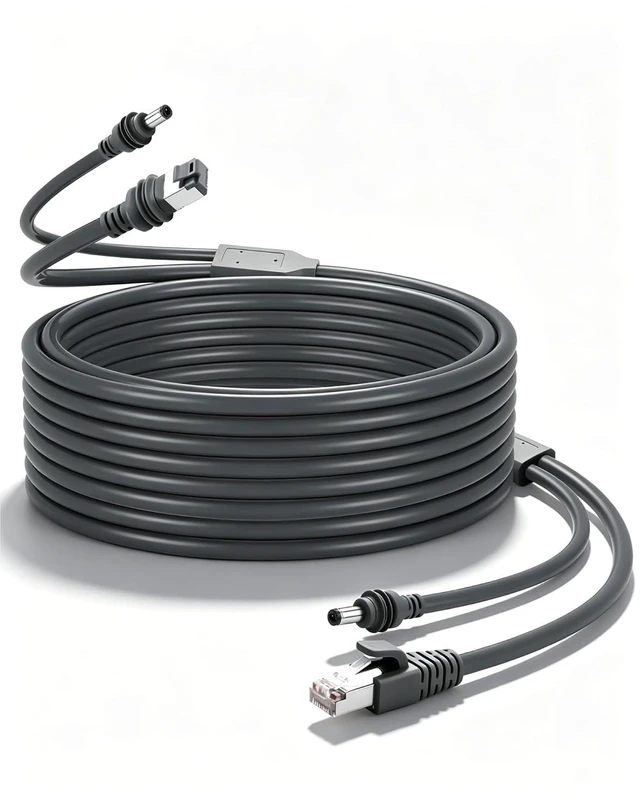 Main image of CERRXIAN 2 in 1 for Starlink Mini Ethernet Cable 16.4FT/5M, Starlink Mini Power Cord & RJ45 Ethernet Cable, Gigabit Data Waterproof Starlink Mini Accessories for RV, Boat, Van, Outdoor Use