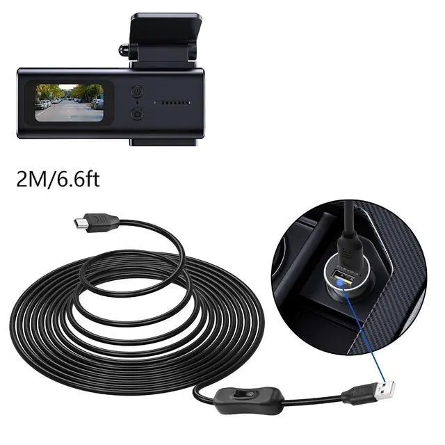 Alt view image 7 of 7 - USB-A to Mini USB Cable with On Off Switch Type A Male to Mini B Cable Data Charging Switch Cord for PC, Laptop, Car Dash Cam, Digital Camera (2m-(Straight Angle))