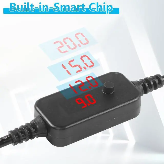 Alt view image 3 of 7 - 1.6FT USB C to DC PD Adapter Cable with 10 Connecor Tips,Type-C to DC Power Cable Output Adjustable Voltage 5V-9V-12V-15V-20V PD Fast Charging Cable