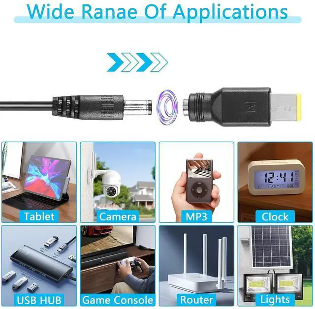 Alt view image 7 of 7 - 1.6FT USB C to DC PD Adapter Cable with 10 Connecor Tips,Type-C to DC Power Cable Output Adjustable Voltage 5V-9V-12V-15V-20V PD Fast Charging Cable