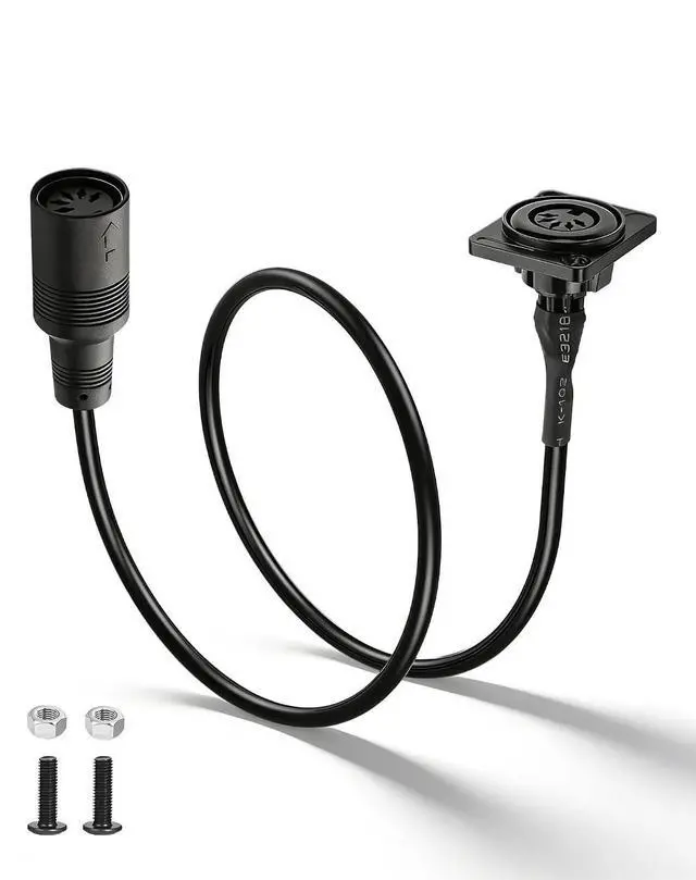 Main image of 5 Pin DIN MIDI Extension Cable, Panel Mount D-Type Female to Female 5-Pin MIDI Audio Adapter for Keyboard, Synthesizer, Pedalboard, Piano & Guitar - 1.64FT
