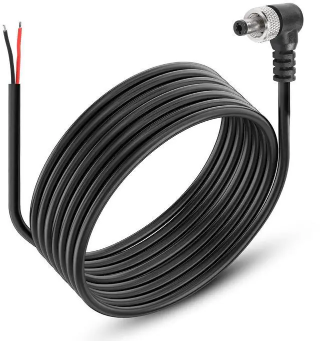 Main image of DC Power Pigtails Cable, 90 Degree Right Angle 5.5mm x 2.1mm Male DC Pigtail Connectors for Led Strip,Security Camera Wire 12V 5A (4.92FT)