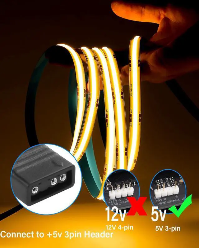 Alt view image 4 of 6 - 4Pack 5V 3Pin ARGB Extension Cable, 5V 3-Pin to SM 3Pin Male Connector Adapter Cable, 5V 3-Pin Addressable ARGB Extension Cable for ARGB LED Series - 11.8inches